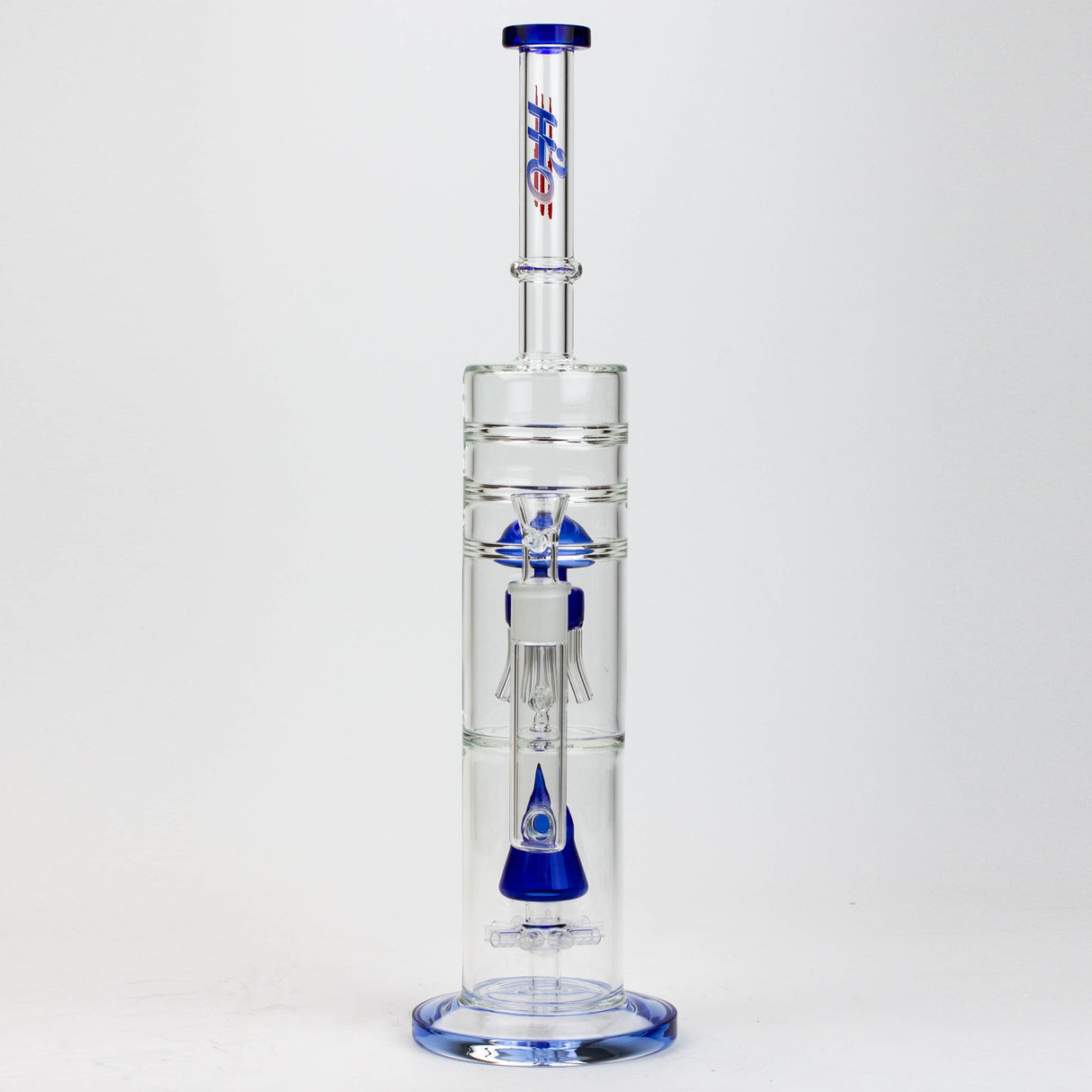 Pipe à eau en verre H2O 17" avec double diffuseur