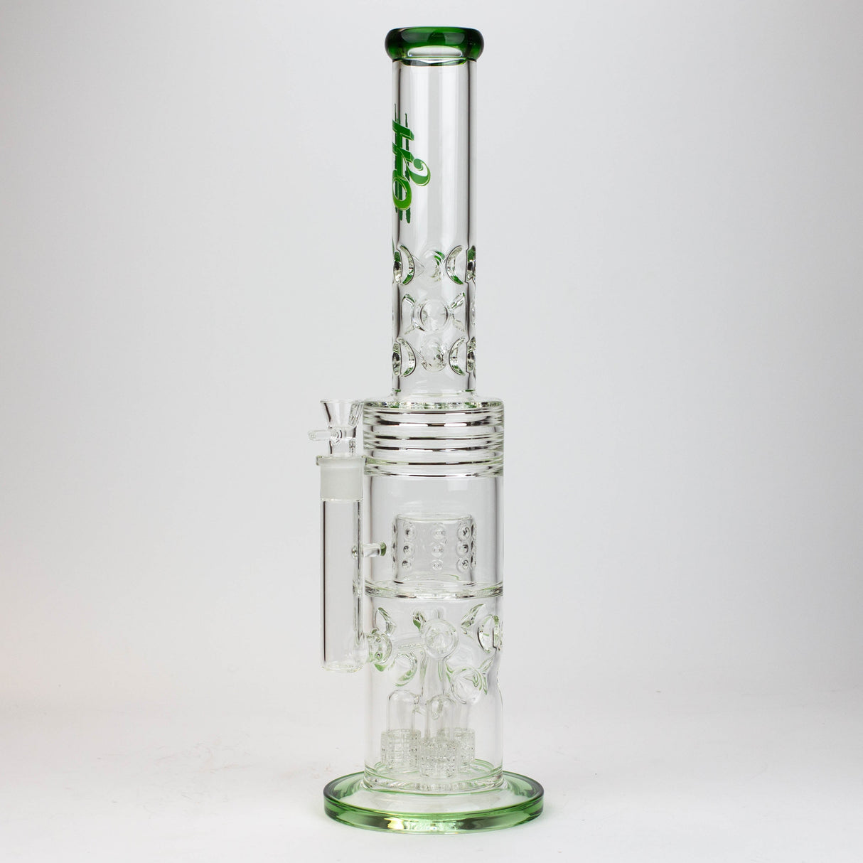 H2O 18" Triple Mini Showerhead Glass Bong