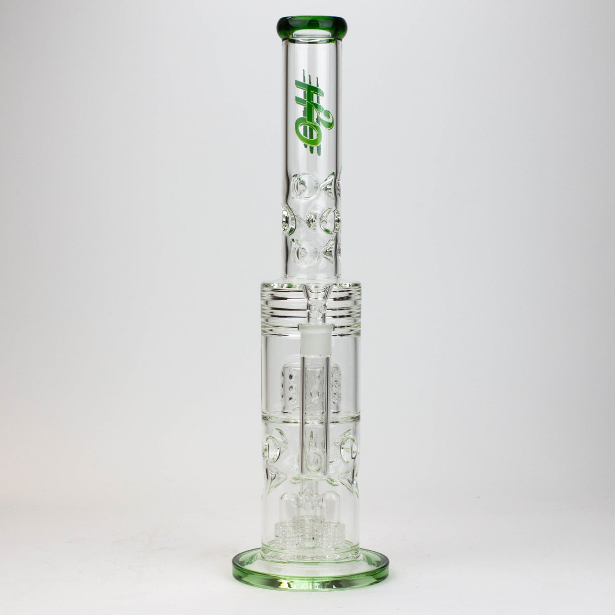 H2O 18" Triple Mini Showerhead Glass Bong