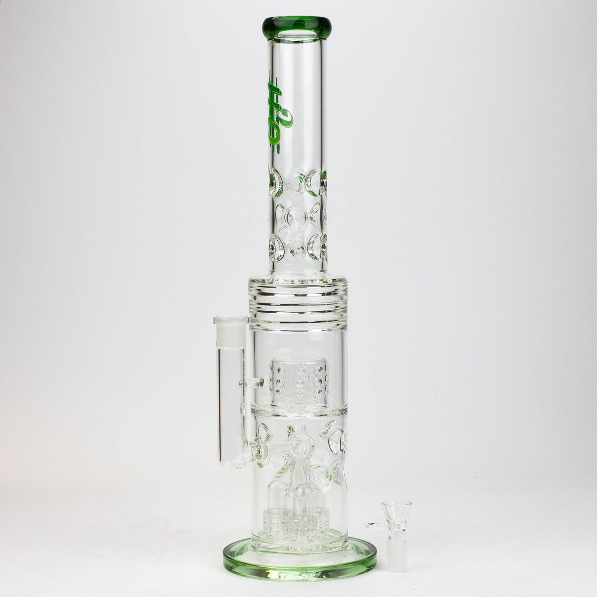 H2O 18" Triple Mini Showerhead Glass Bong