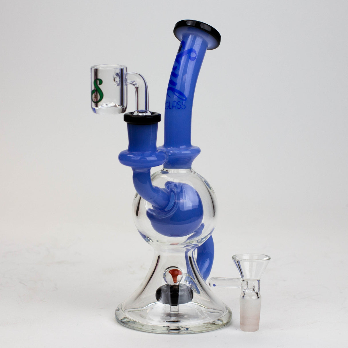 SOUL Glass 8" Tire Diffuser Recycler Bong – 2-in-1 Dab Rig
