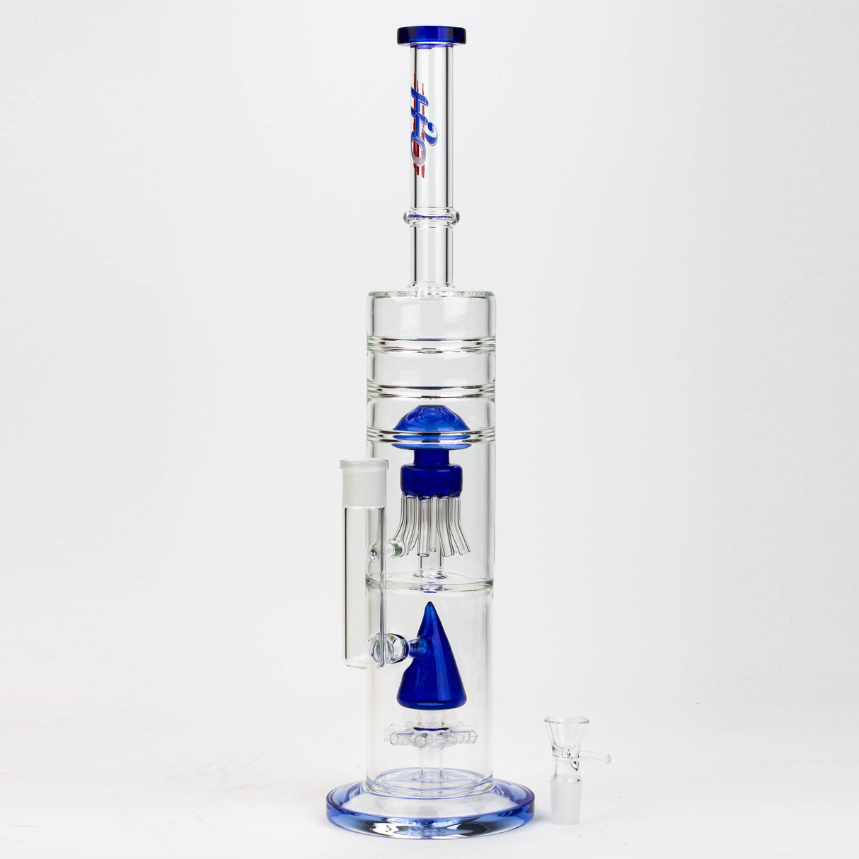 Pipe à eau en verre H2O 17" avec double diffuseur