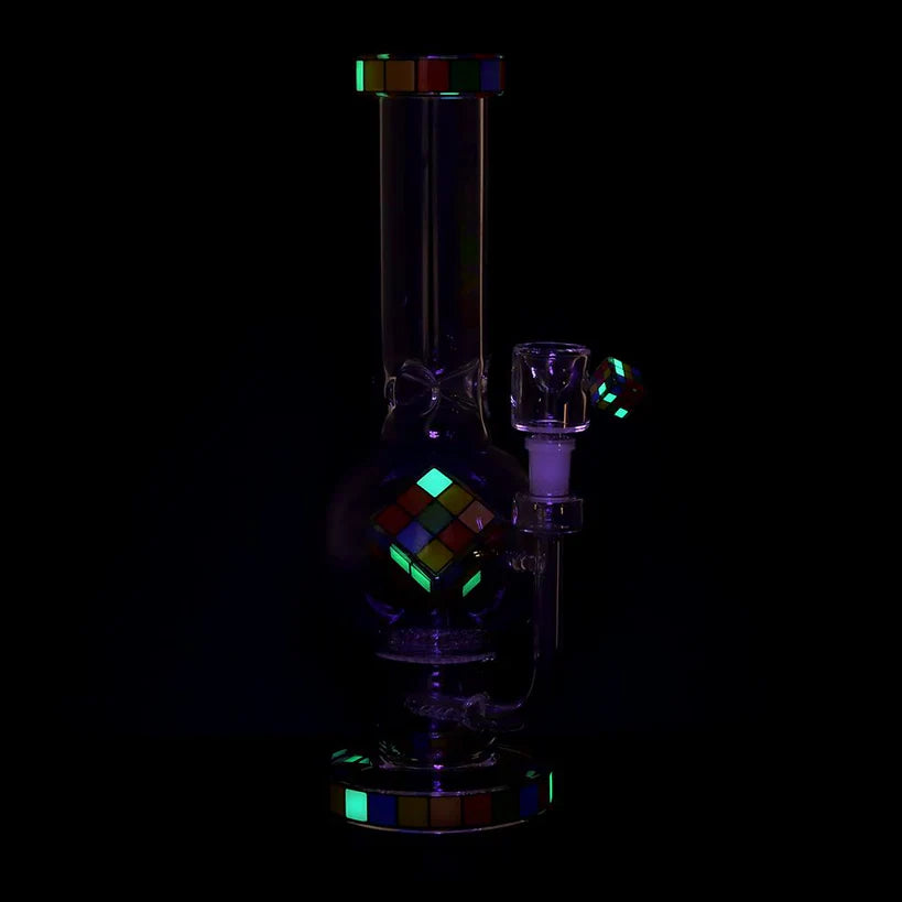 Pulsar® 13" Colour Cube Double Perc Glass Bong