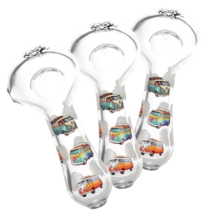 Smoking Cat Distribution(S) Glass Pipe SC Pulsar VW Bus 4.5" Glass Spoon Pipe 3 Count set SC Pulsar VW Bus 4.5" Glass Spoon Pipe 3 Count set