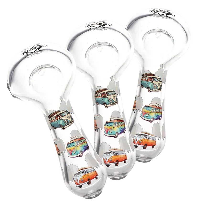 Pulsar VW Bus 4.5-Inch Glass Spoon Pipe 3 Count Set