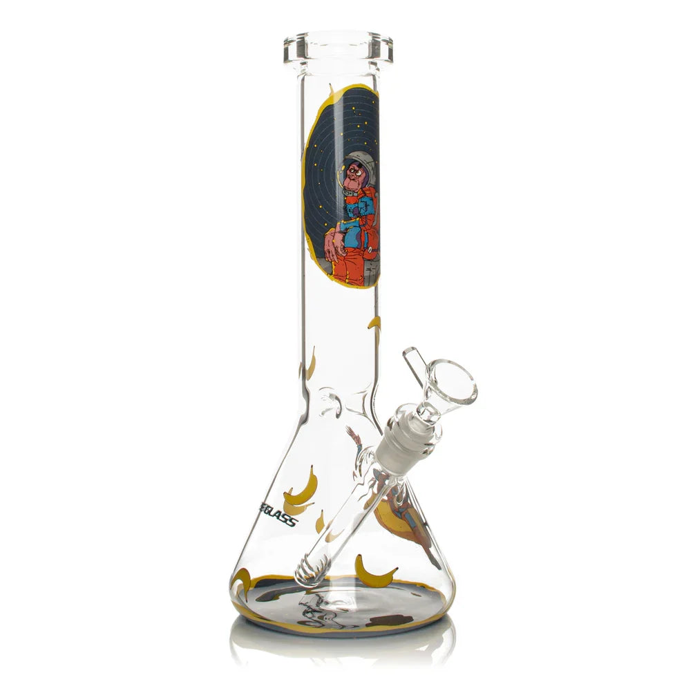Red Eye Glass Space Monkey 12" Borosilicate Bong with Ice Catcher