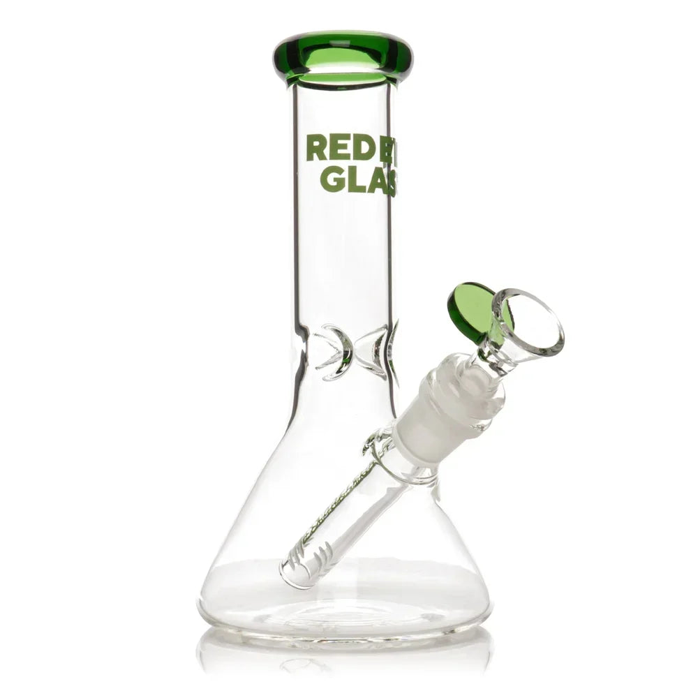 Red Eye Glass 8" Beaker Bong with Ice Catcher & Gift Box