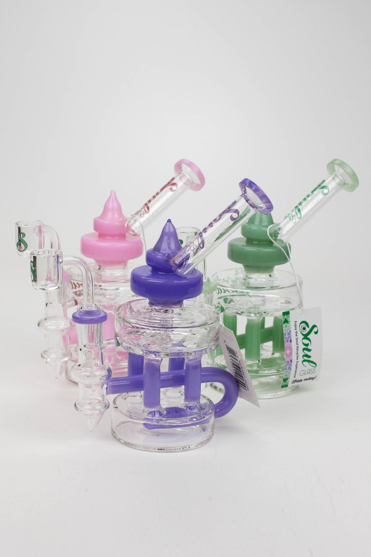 SOUL Glass 7" Double Deck Recycler Bong – 2-in-1 Dab Rig & Flower Bong