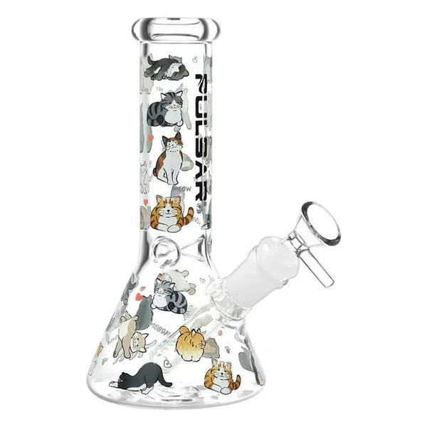 Pulsar Kitten Corral 7.75" Glass Beaker Bong – 14mm