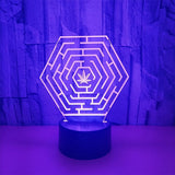 LED 3D Illusion Table Lamp with Remote