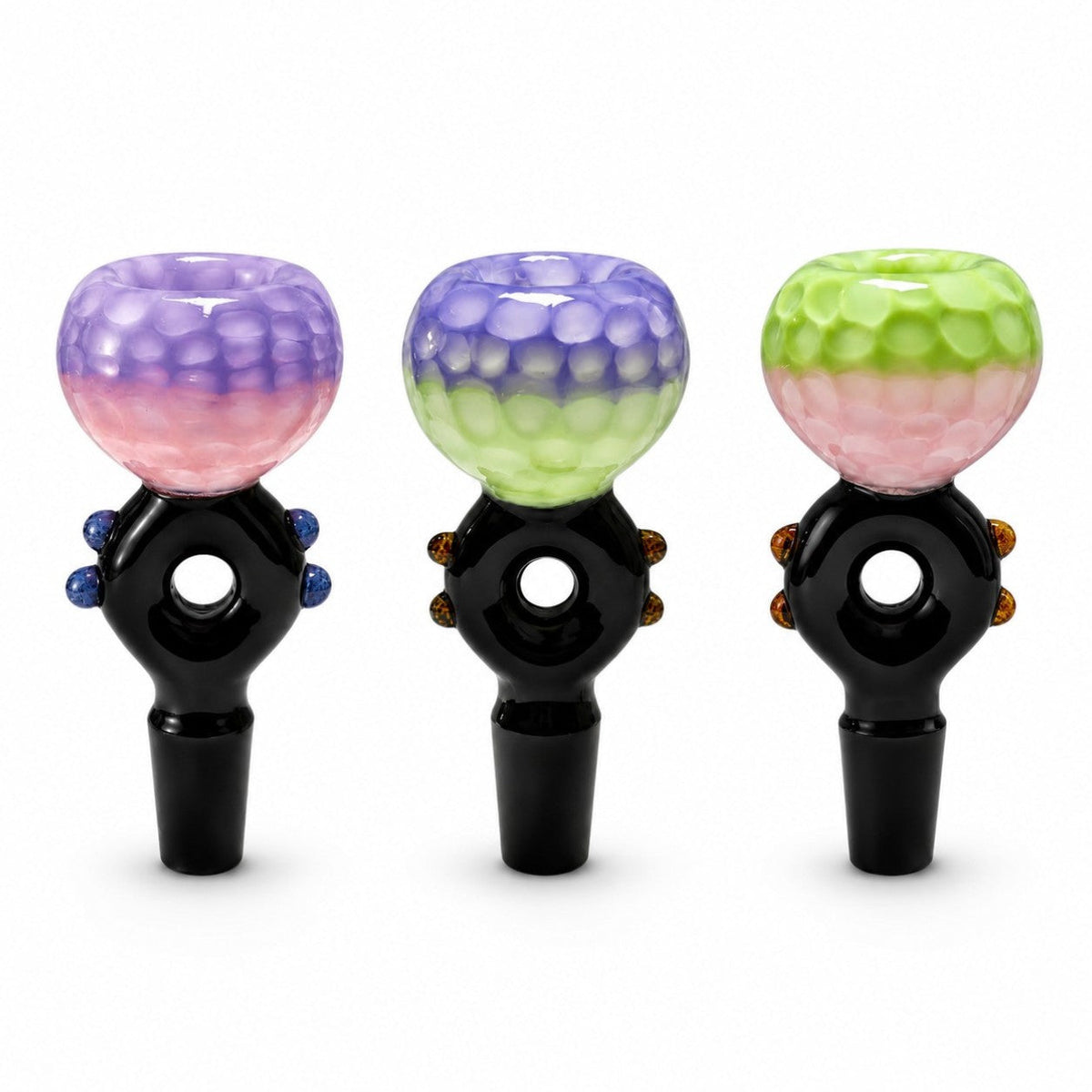 14 mm Honeycomb Bowl Piece with Black Handle