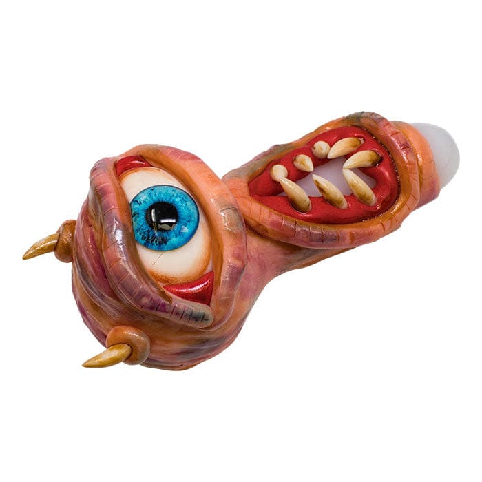 Maple Craft Inc Glass Pipe One Eyed Monster with Horns 5-Inch Glass Hand Pipe One Eyed Monster Glass Hand Pipe