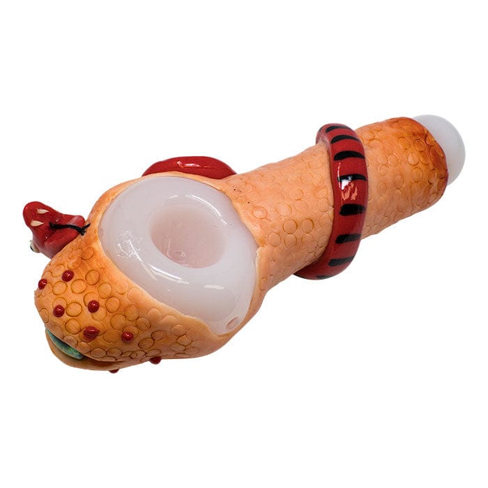 Maple Craft Inc Glass Pipe Green Eyed Serpent 5-Inch Glass Hand Pipe Green Eyed Serpent Glass Hand Pipe