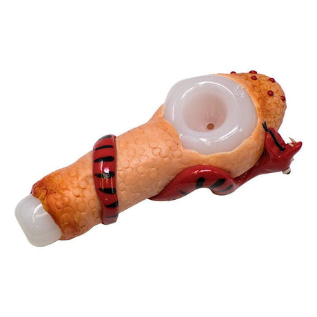 Maple Craft Inc Glass Pipe Green Eyed Serpent 5-Inch Glass Hand Pipe Green Eyed Serpent Glass Hand Pipe