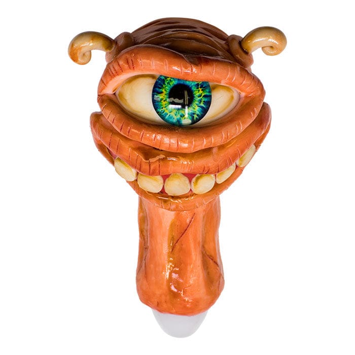 Maple Craft Inc Glass Pipe Green Eyed Creepy Smile Borosilicate Hand Pipe Green Eyed Fictional Glass Hand Pipe