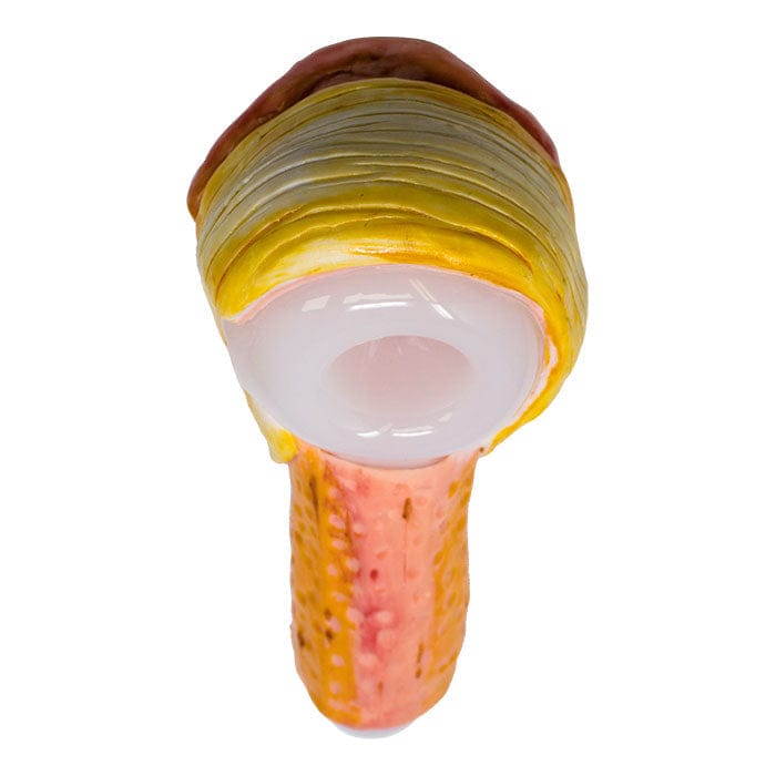 Maple Craft Inc Glass Pipe Orange Angry Eye Borosilicate Hand Pipe Orange Fictional Glass Hand Pipe