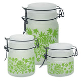 Green Leaf Glass Storage Jar-Multiple Sizes Available [SMKZ-144]