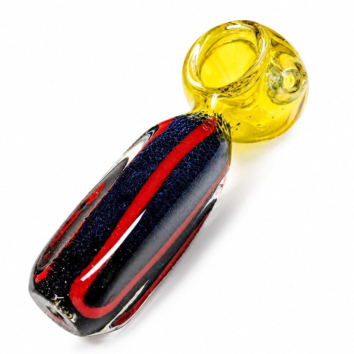 Super Supplys Inc Glass Pipe 4.5" Striped Fumed Glass Hand Pipe 4.5" Striped Fumed Glass Hand Pipe