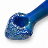 Pipe en verre de 5 po, décor toile d'araignée bleue