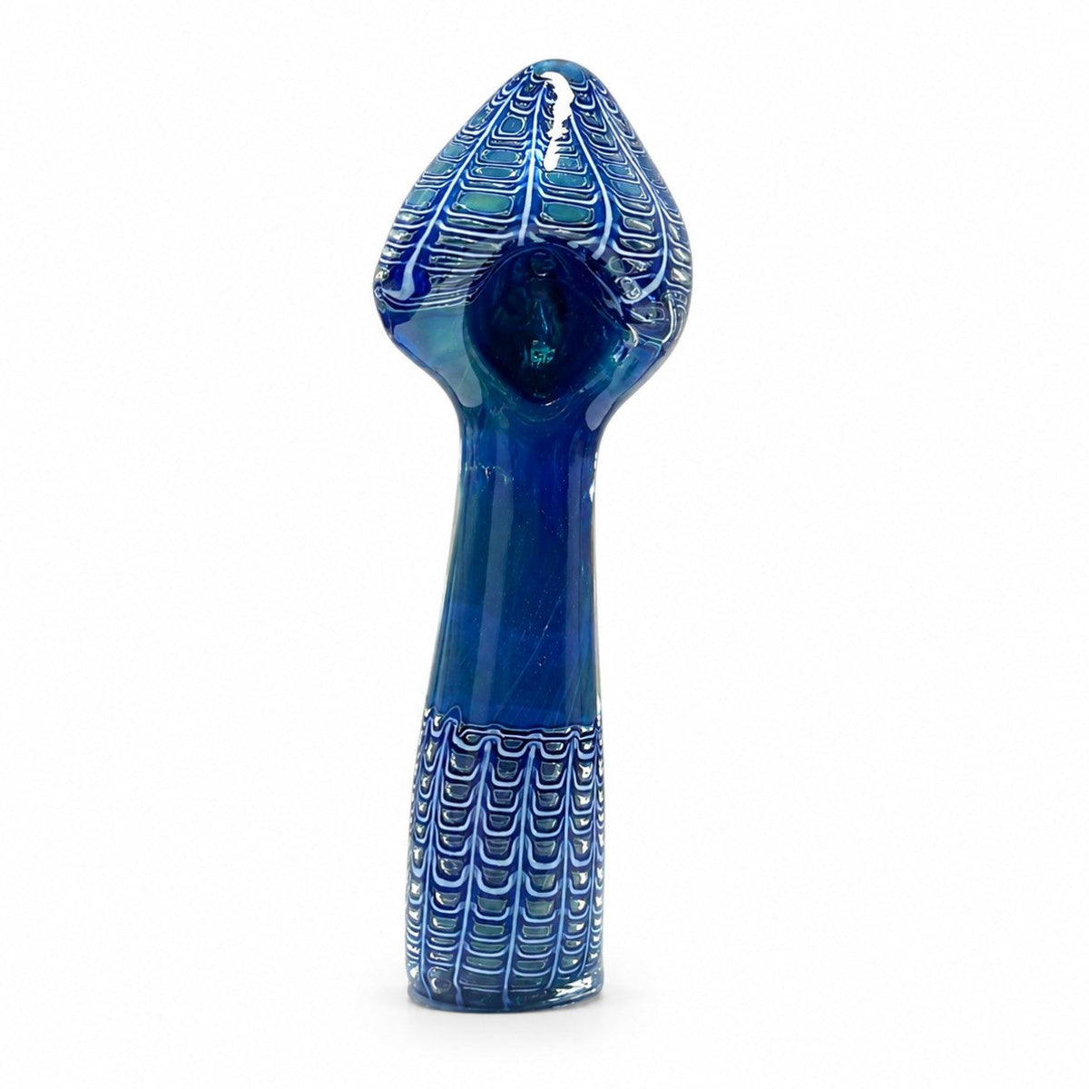 Pipe en verre de 5 po, décor toile d'araignée bleue