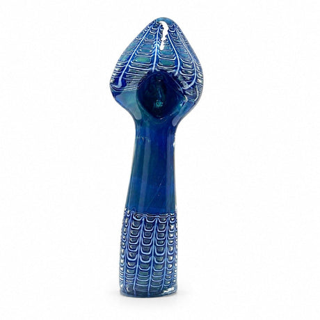 Super Supplys Inc Glass Hand Pipe 5" Blue Webwork Glass Hand Pipe Blue Webwork Spoon Glass Pipe | Urban Bongs