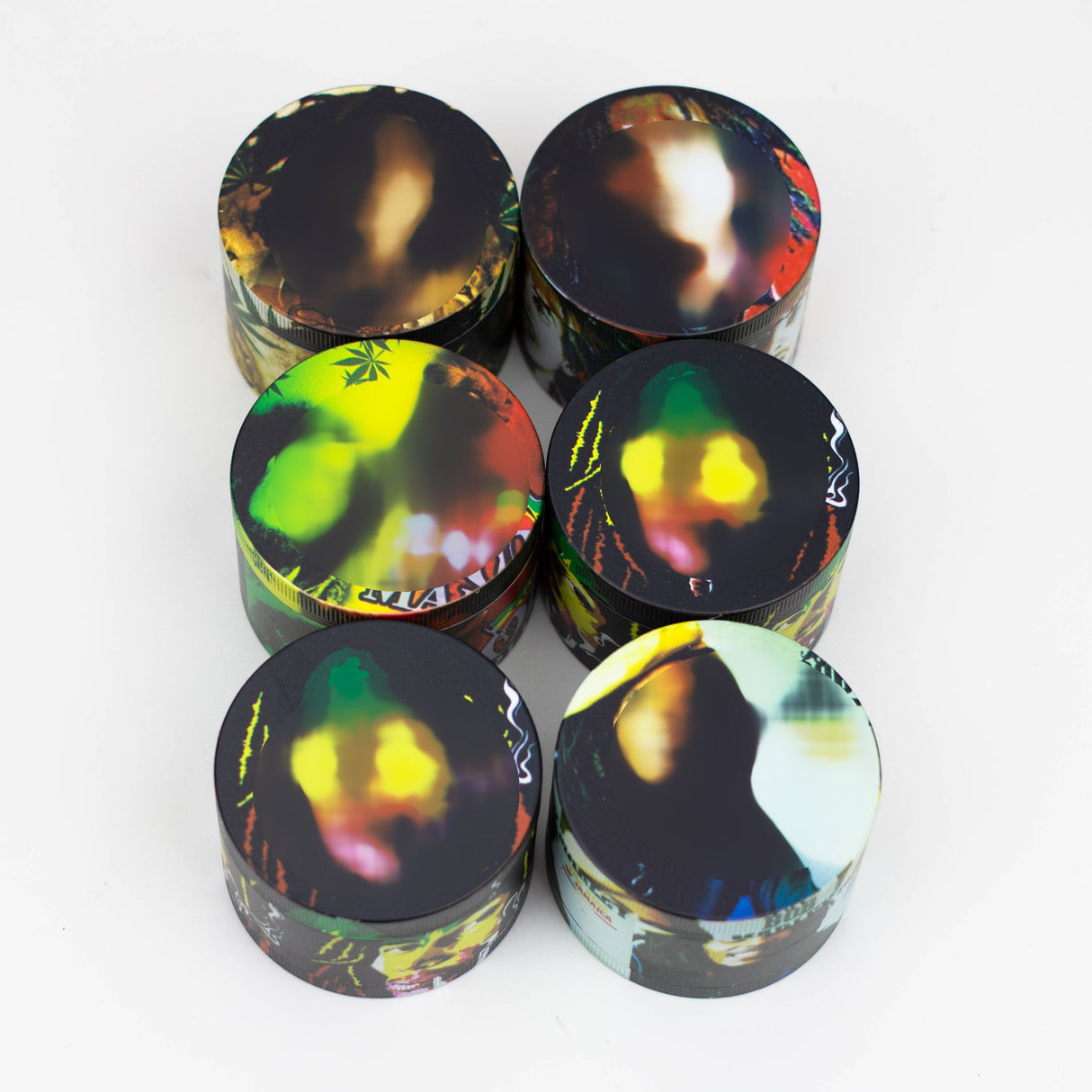 GENIE 4 parts 63 mm Rasta man metal grinder Box of 6 [SSP057]