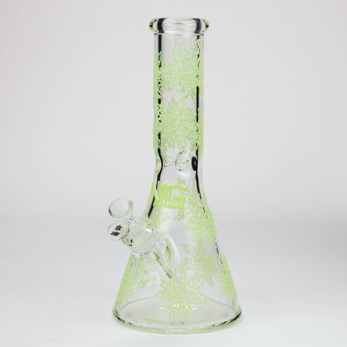 High-End Brands Glass Glass Bong NG-13 inch 7mm Glow-In-The-Dark Leaves [ST011] NG-13 inch 7mm Glow-In-The-Dark Leaves [ST011]