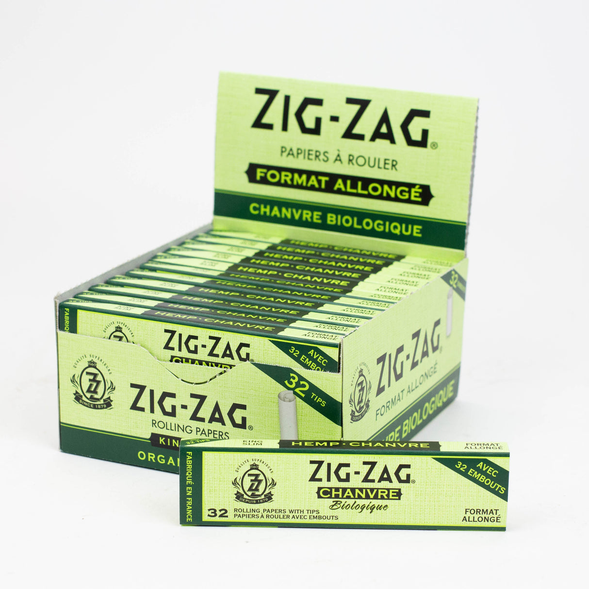 Zig Zag Hemp King Slim Papers and Unbleached Tips - 24 packs