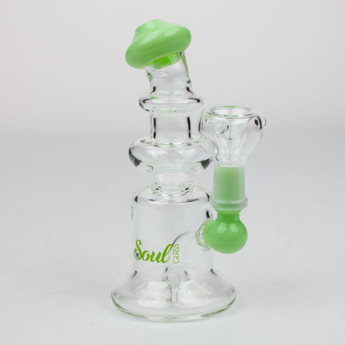 6 inch SOUL Glass mini bong with green accent