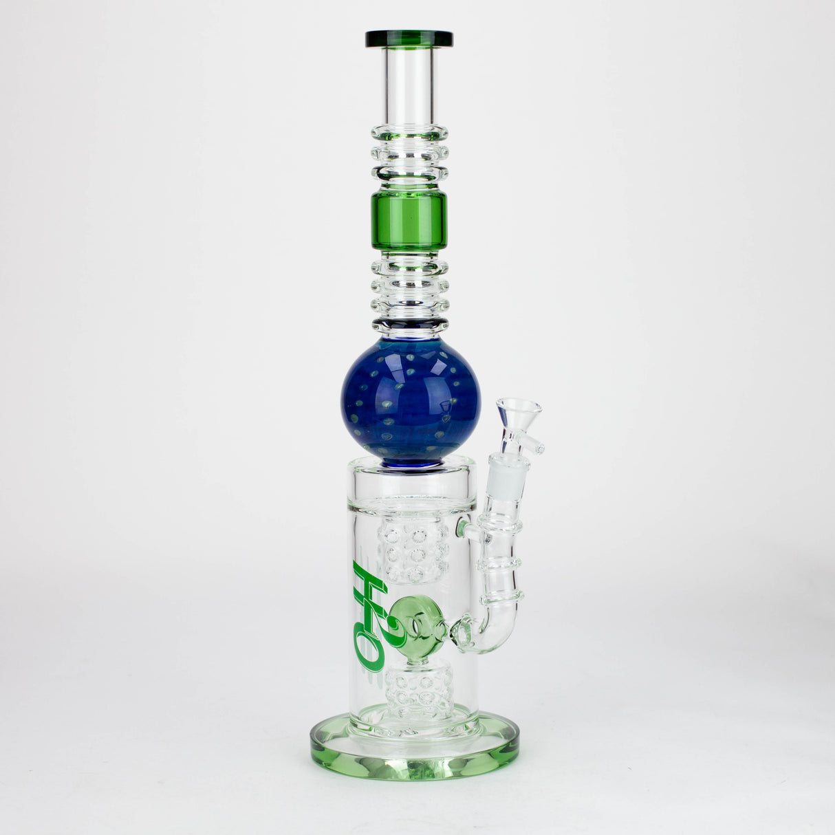 H2O | 15" Gold fumed sphere Glass water bong [H2O-5017]