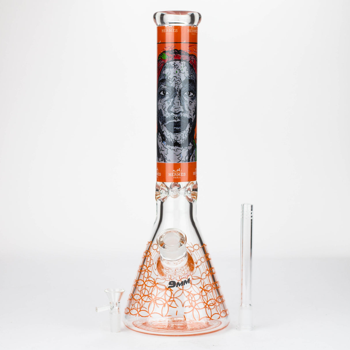 15.5" 9 mm Graphic Glass Water Bong