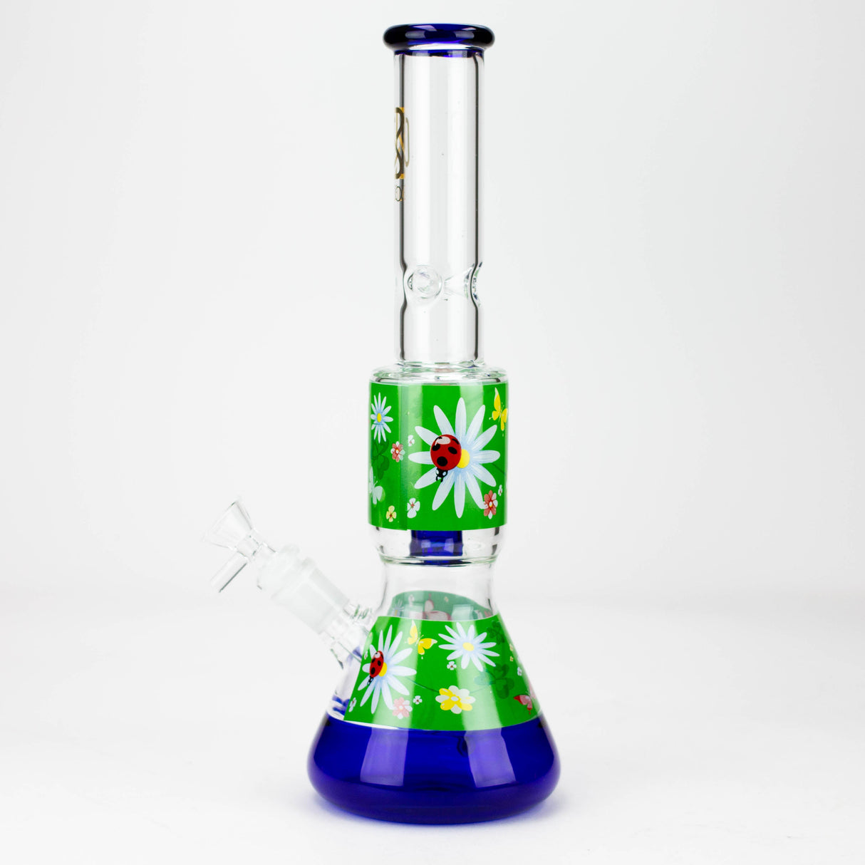 BLO 13" Flower Decal Percolator Glass Bong