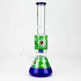 BLO 13" Flower Decal Percolator Glass Bong