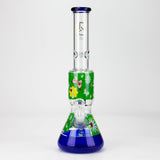 BLO 13" Flower Decal Percolator Glass Bong