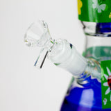 BLO 13" Flower Decal Percolator Glass Bong