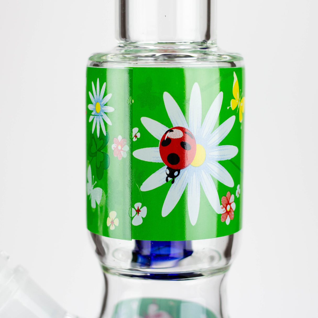 BLO 13" Flower Decal Percolator Glass Bong