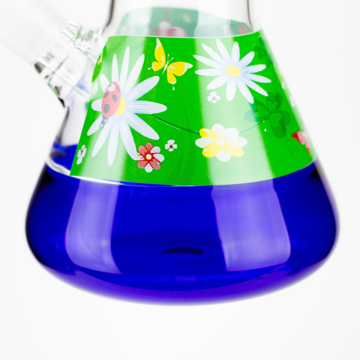 BLO 13" Flower Decal Percolator Glass Bong