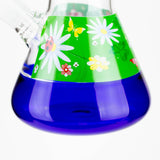 BLO 13" Flower Decal Percolator Glass Bong