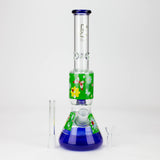 BLO 13" Flower Decal Percolator Glass Bong