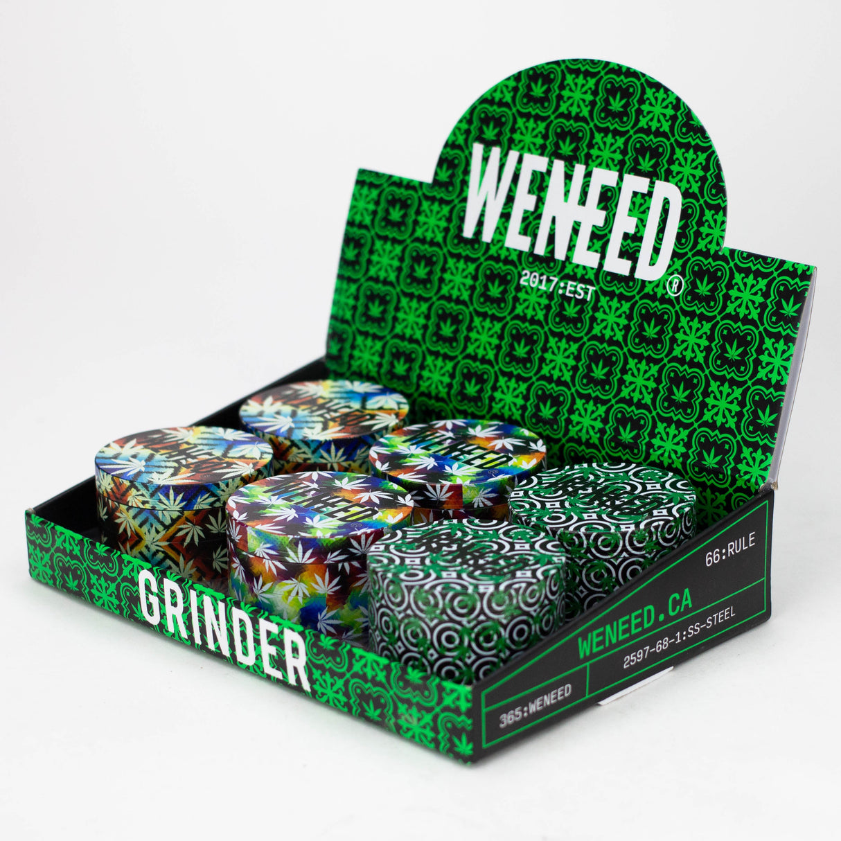WENEED® | 75mm Leaf Life Grinder 4pts - 6 packs