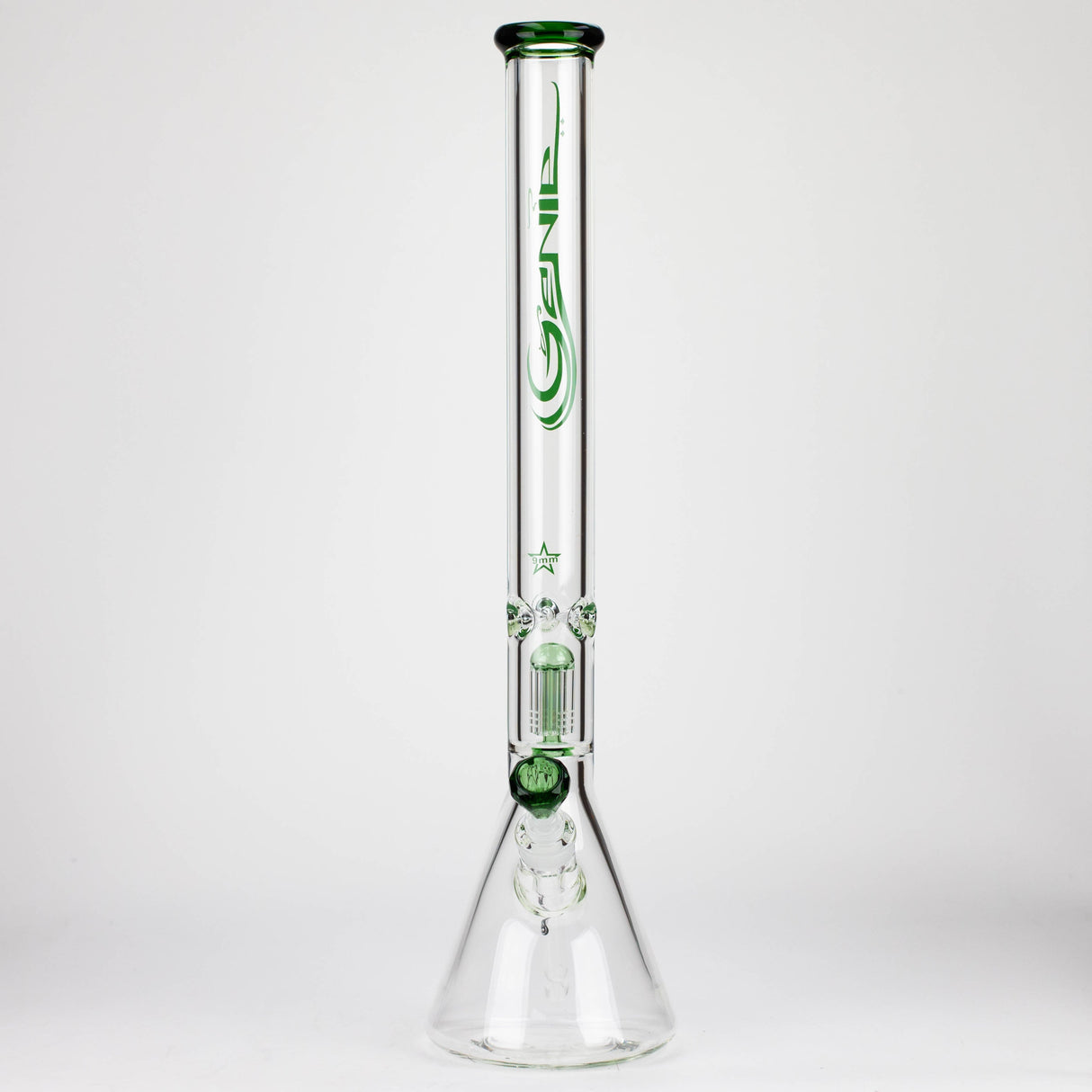 GENIE | 24" 9mm single percolator glass water bong [ GB1905 ]