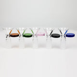 Glass bowl with  color round handle for 14 mm Pack of 3