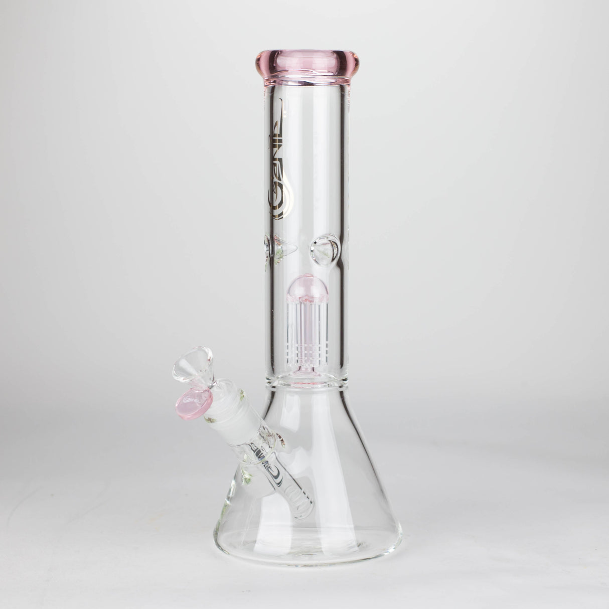 Genie 12" Colour-Accented Glass Bong with 6-Arm Perc