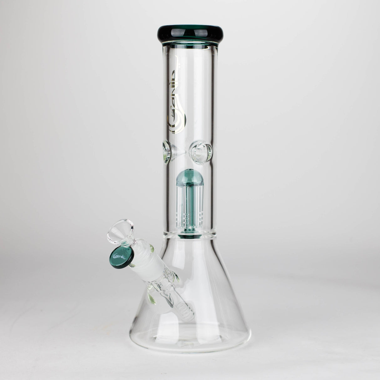 Genie 12" Colour-Accented Glass Bong with 6-Arm Perc