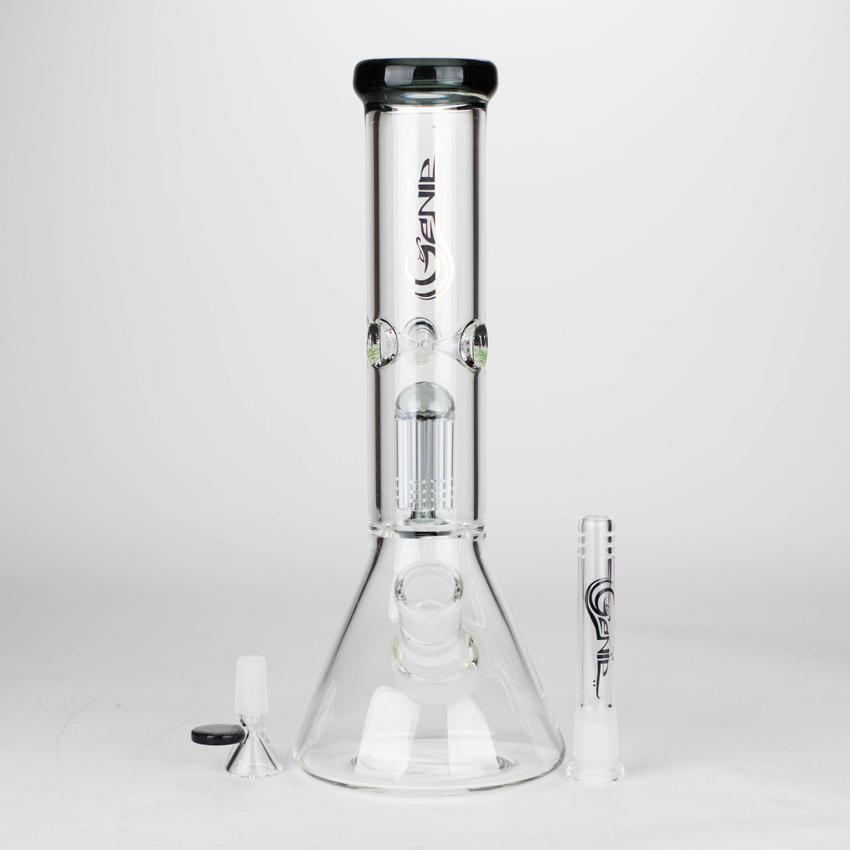 Genie 12" Colour-Accented Glass Bong with 6-Arm Perc