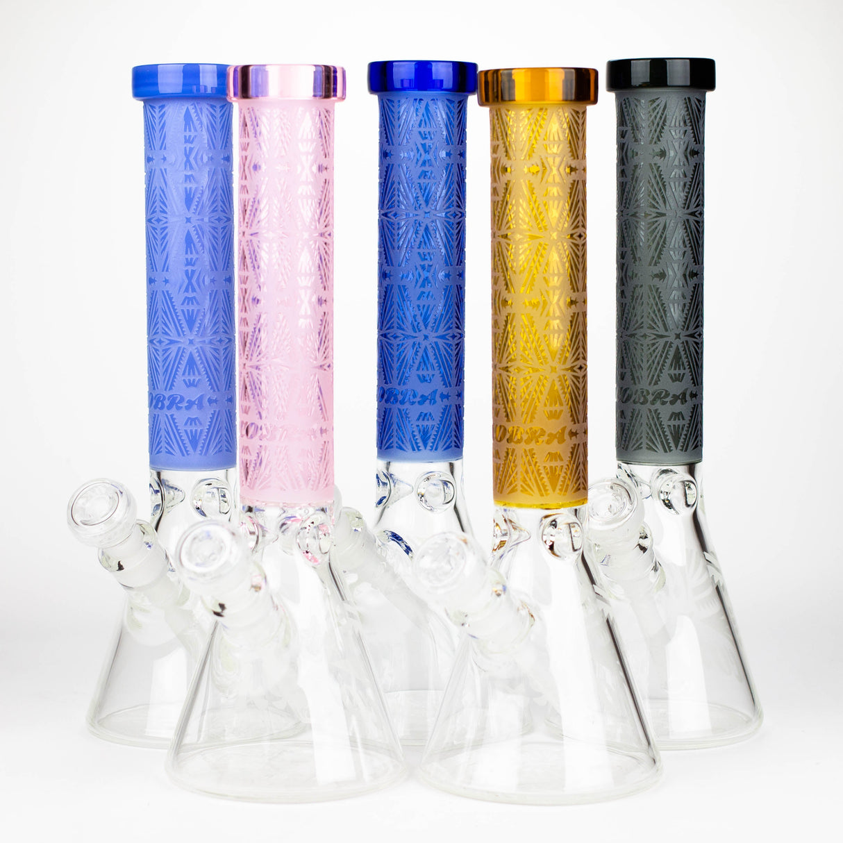Cobra 14" Sandblasted Geometric 7mm Beaker Bong