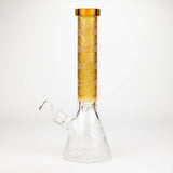 COBRA | 14" sandblasted geometric graphic 7 mm glass bong [YK07]
