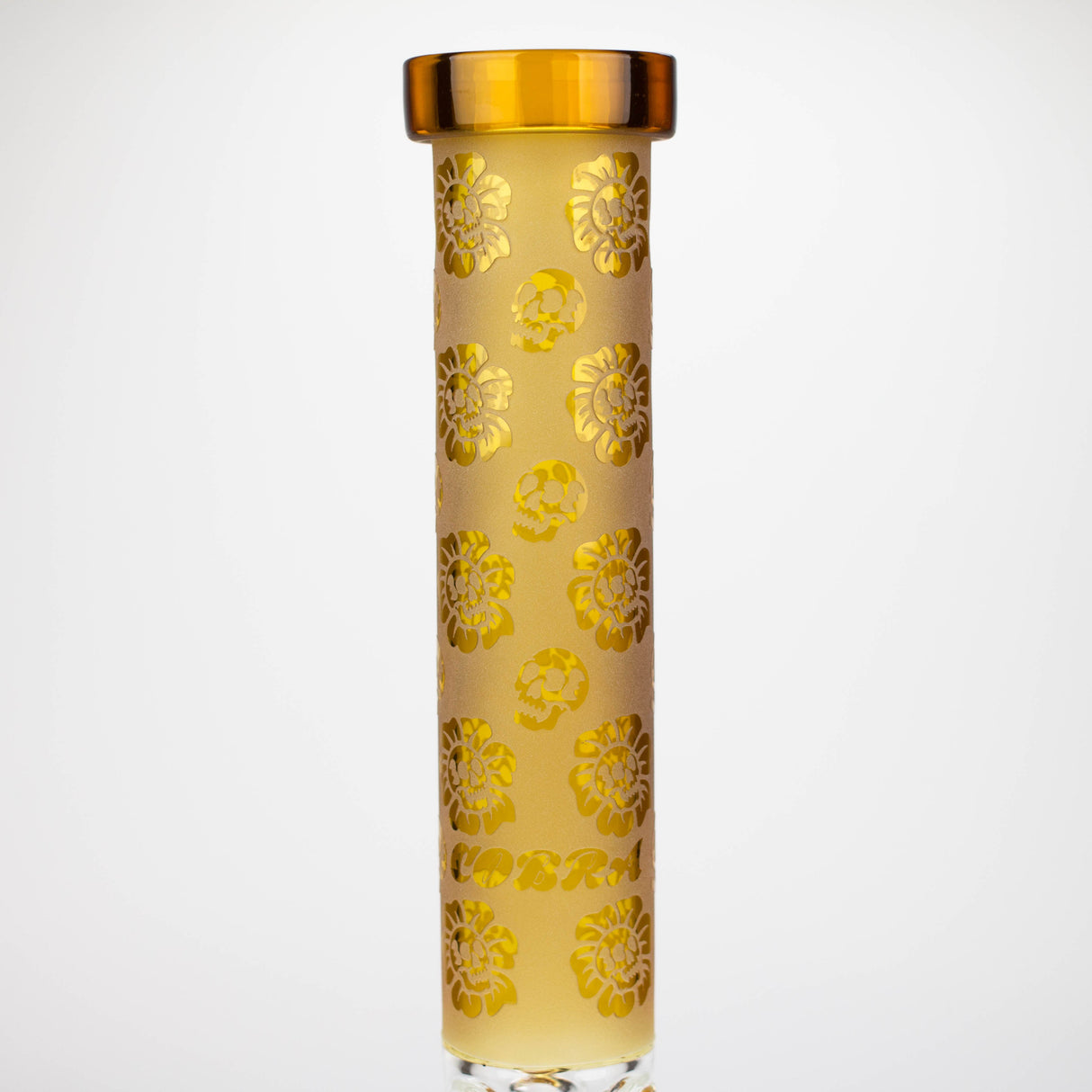 COBRA | 14" sandblasted geometric graphic 7 mm glass bong [YK07]