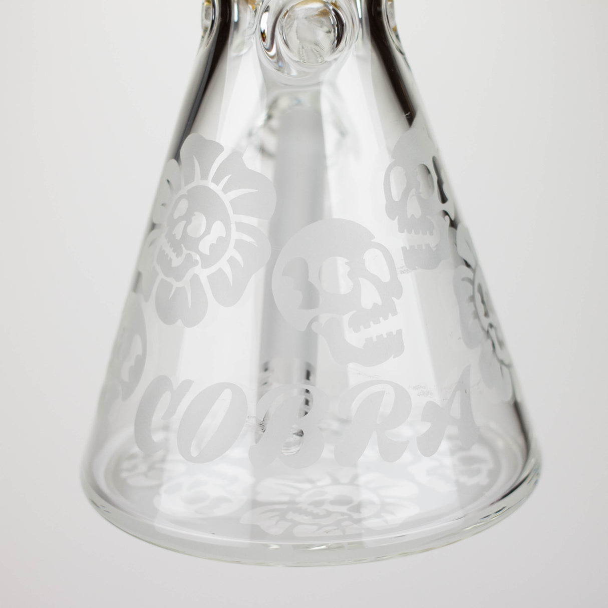 COBRA | 14" sandblasted geometric graphic 7 mm glass bong [YK07]