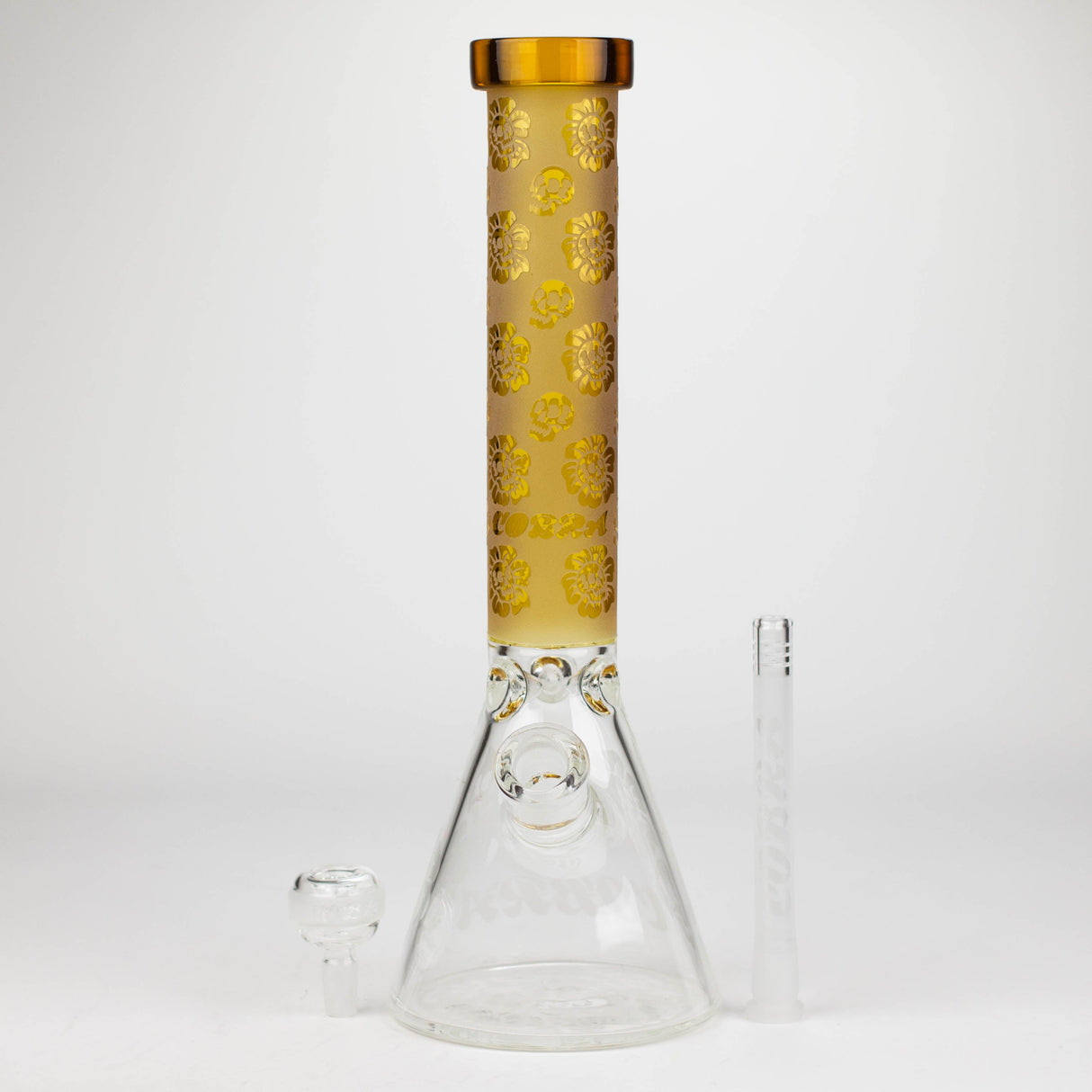 COBRA | 14" sandblasted geometric graphic 7 mm glass bong [YK07]